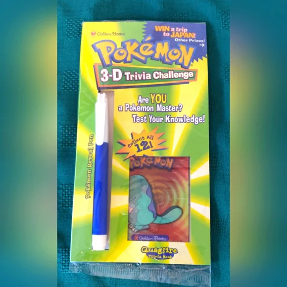 Pokemon 3D Trivia Challenge Quagmire Trivia Book SEALED Golden Books NINTENDO - Picture 1 of 4